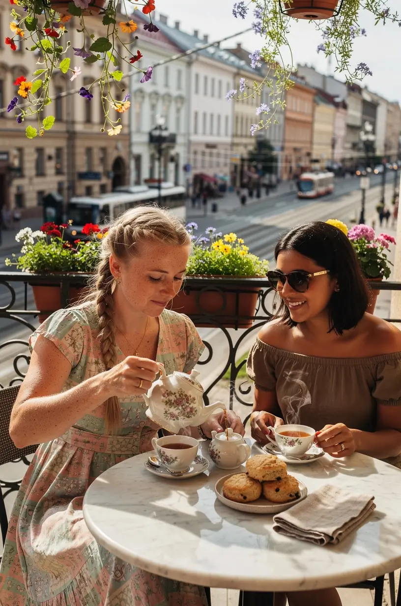 Grafikas su arbatos gėrimo rekomendacijomis ir sveikos gyvensenos ženklais, skirtas praktiškam naudojimui.